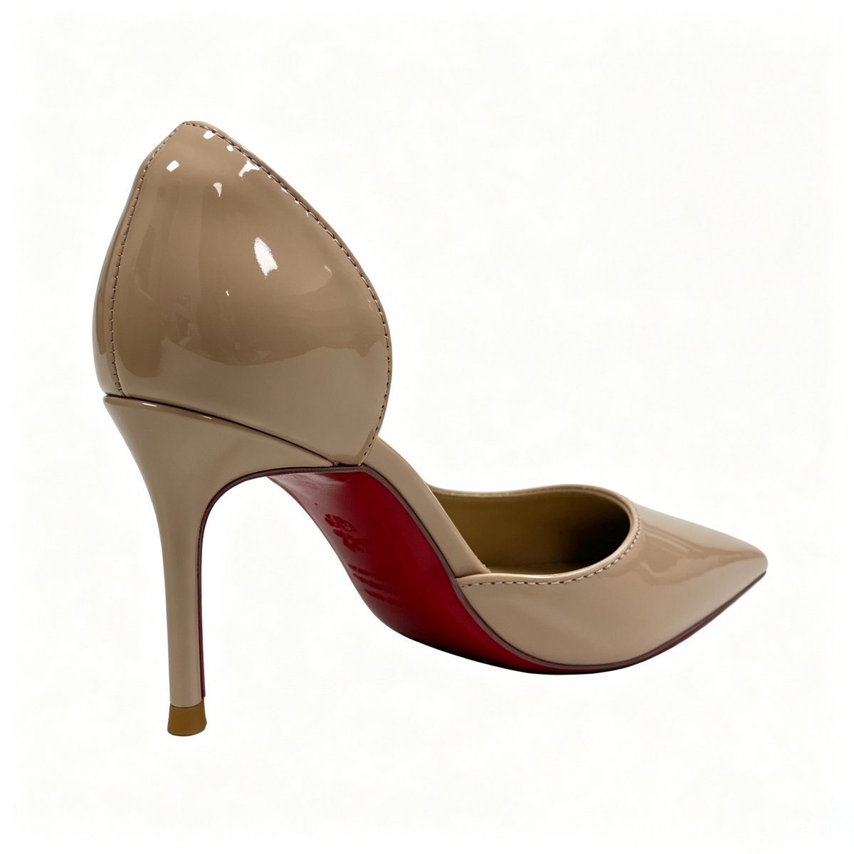 Valentina nude patent pump back detail