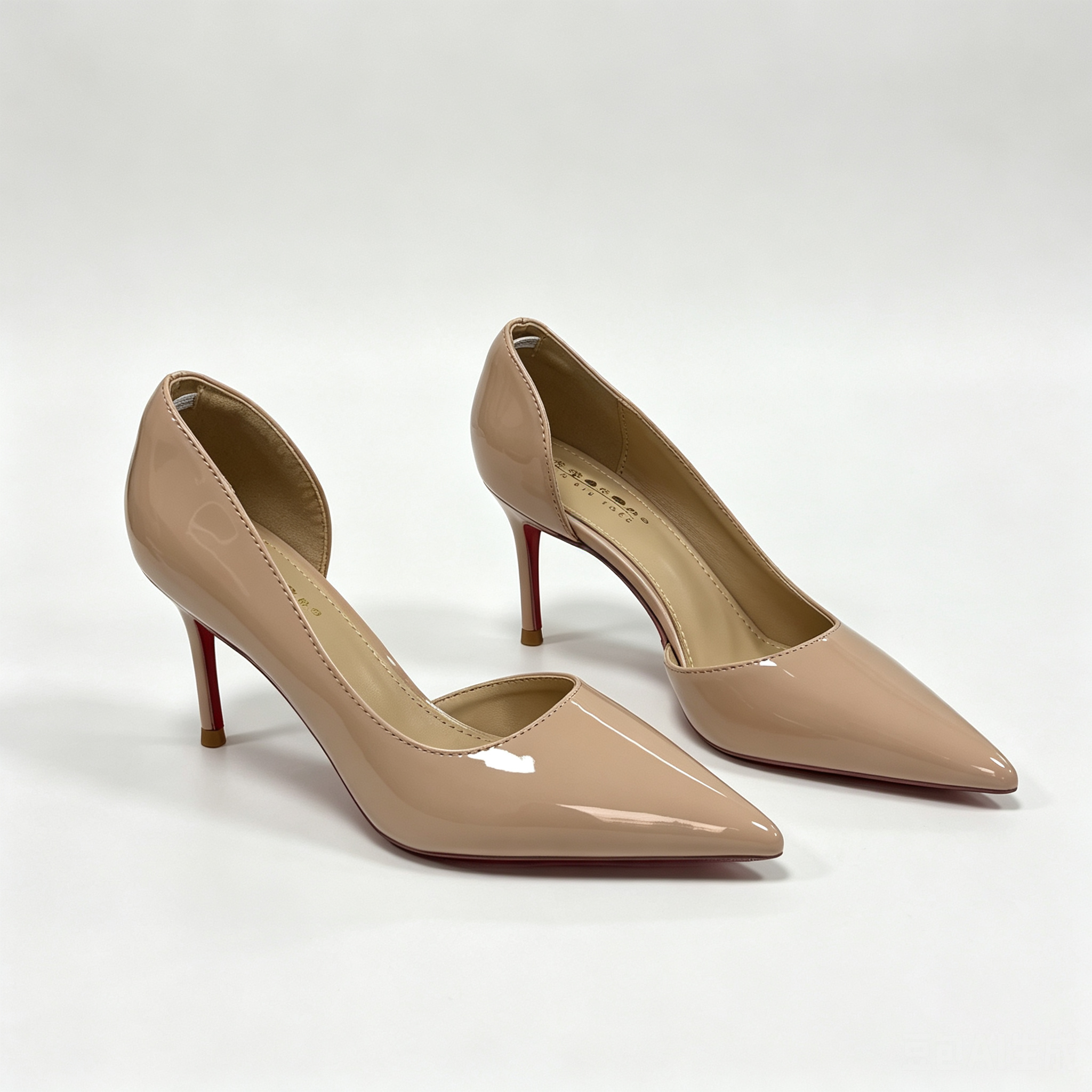 Valentina nude patent stiletto pumps pair