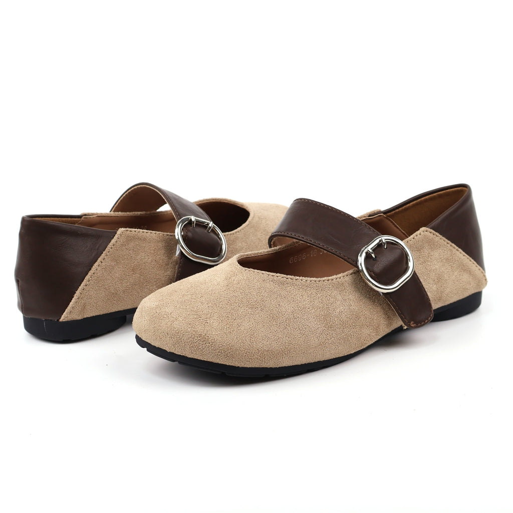 Almond Mary Jane flats
