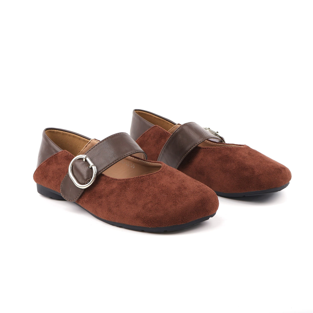 Coffee Mary Jane flats alternate angle