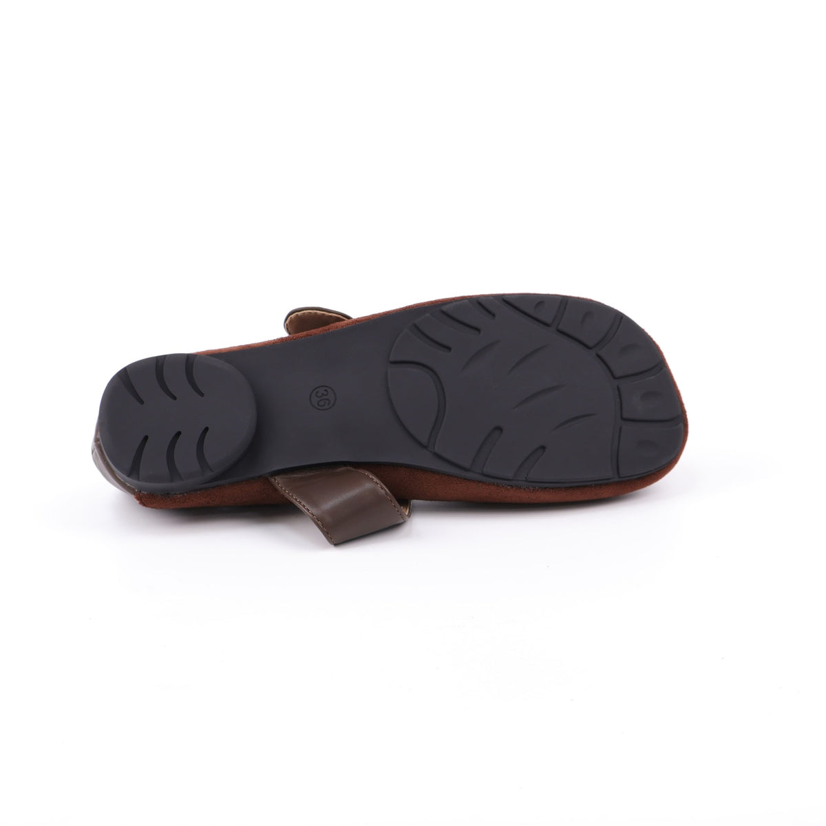 Coffee Mary Jane flats side view