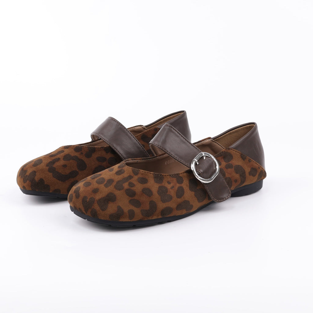 Leopard Black Mary Jane flats
