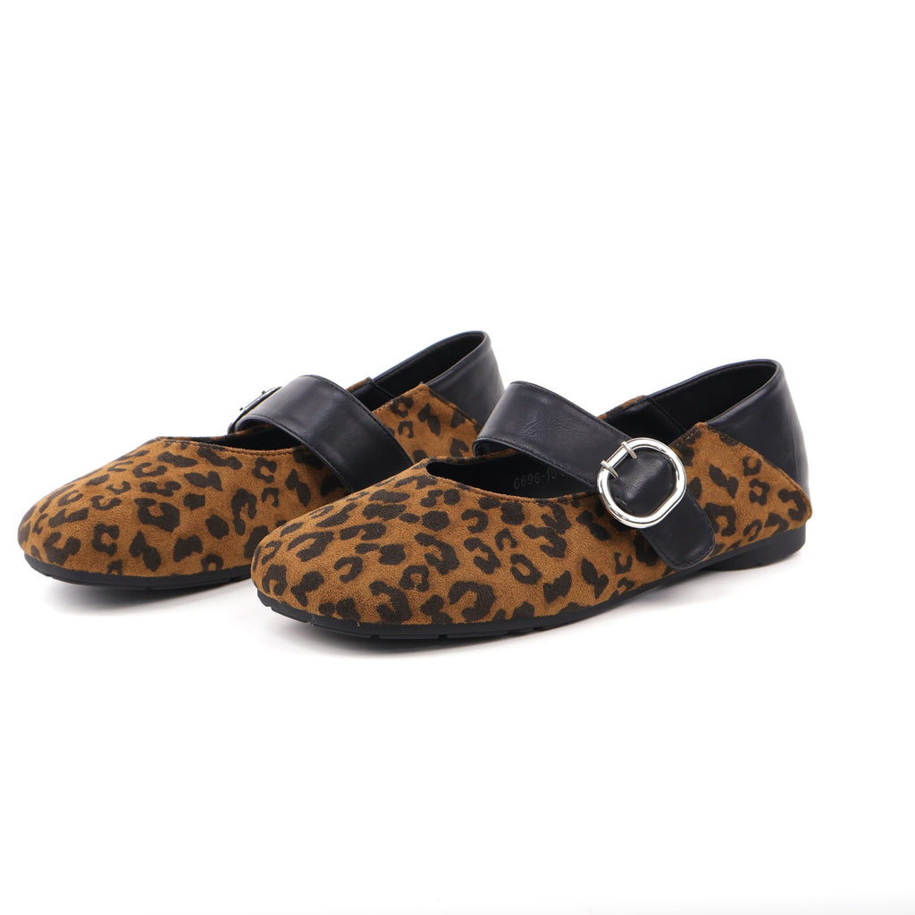 Leopard Brown Mary Jane flats