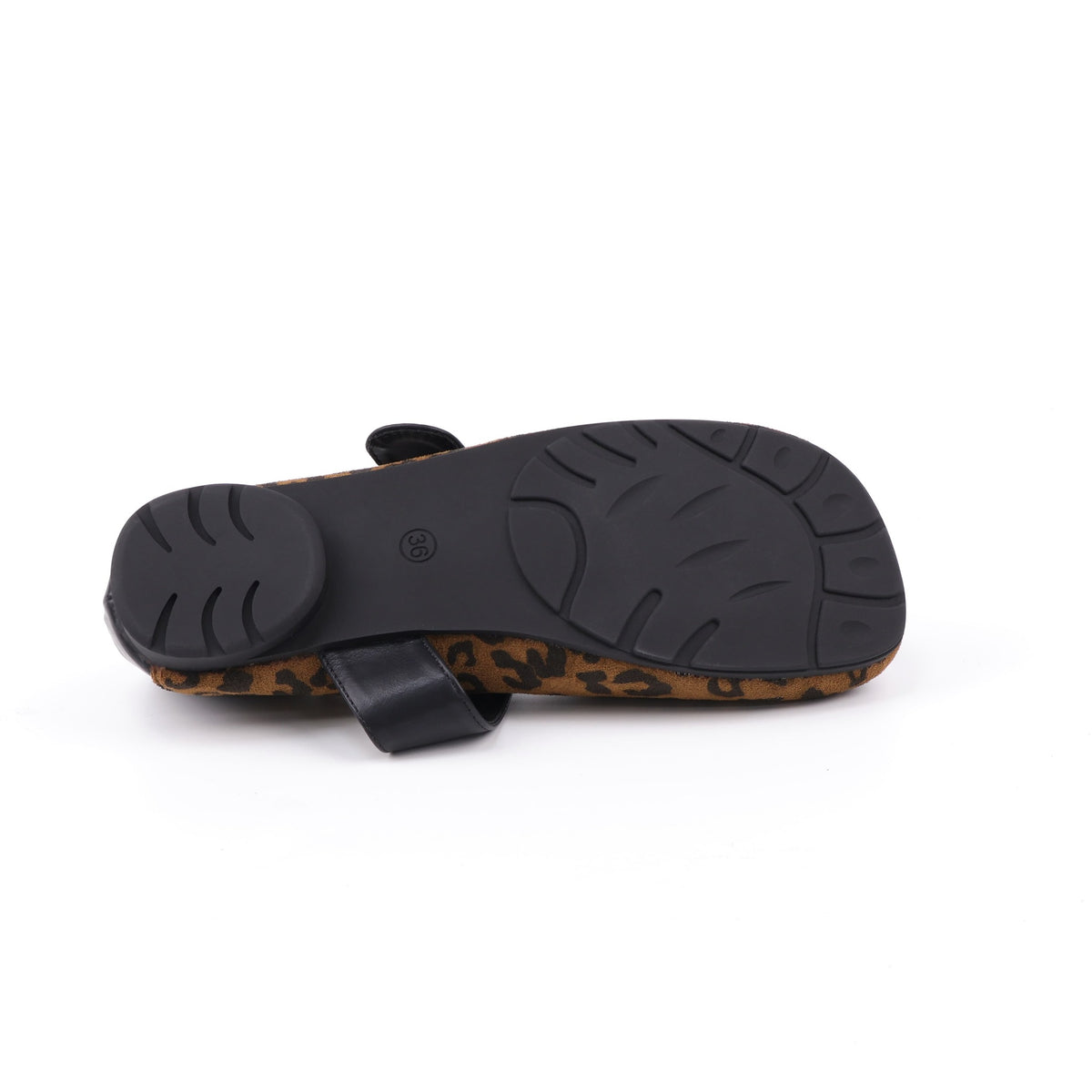 Leopard Brown Mary Jane flats top view