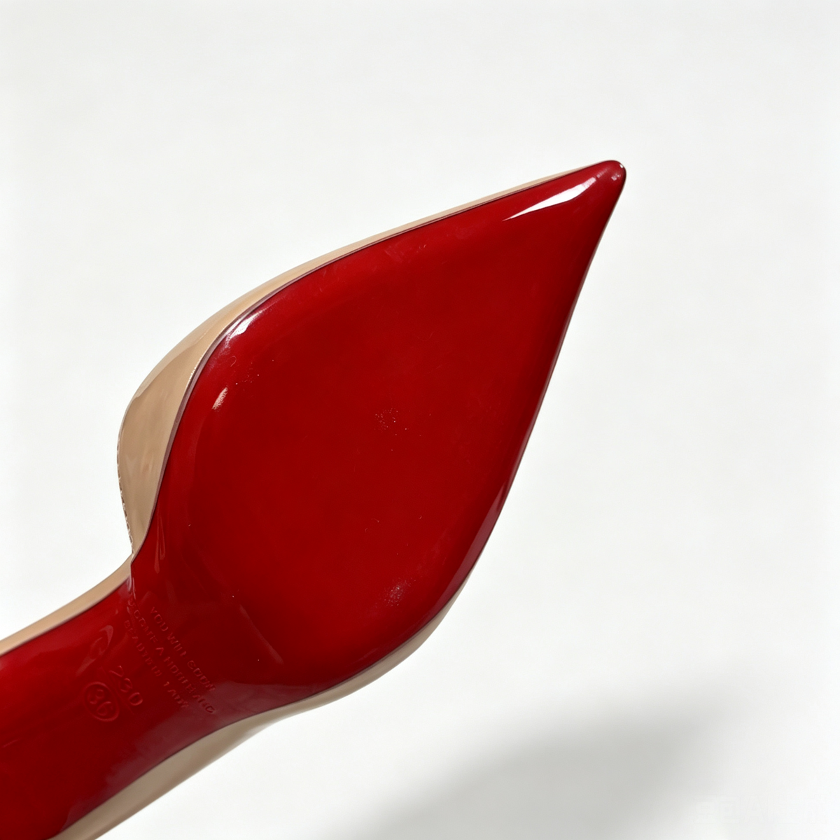 Valentina nude red outsole pointed-toe detail