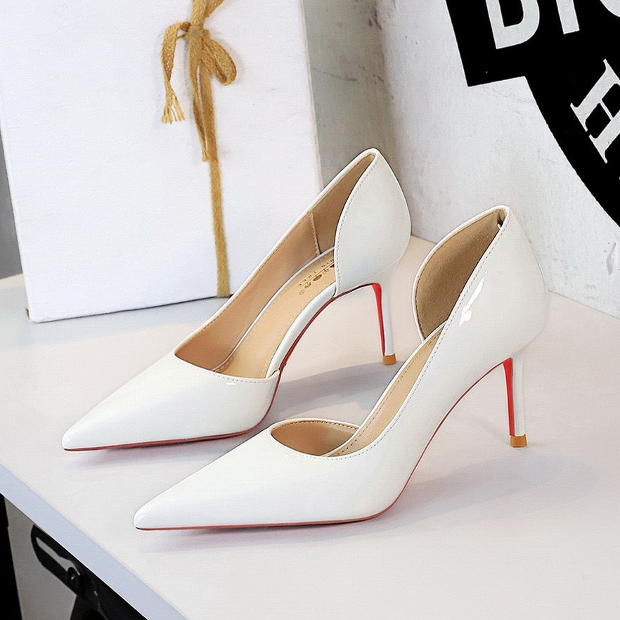 Valentina white pointed-toe pumps alternate view