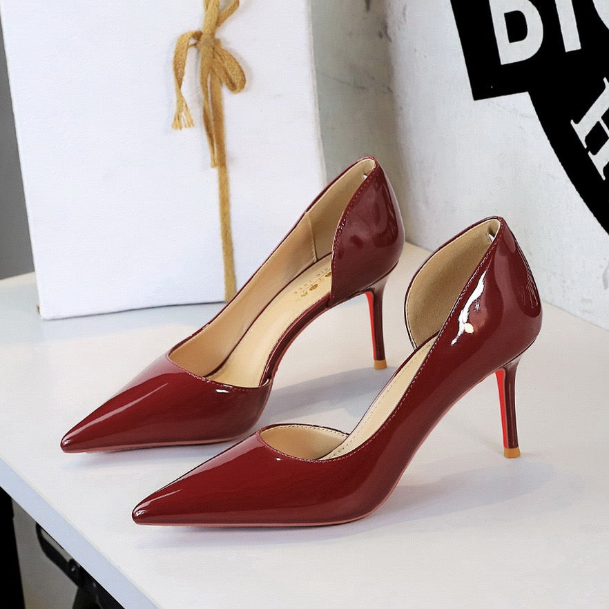 Valentina burgundy pointed-toe pumps alternate view