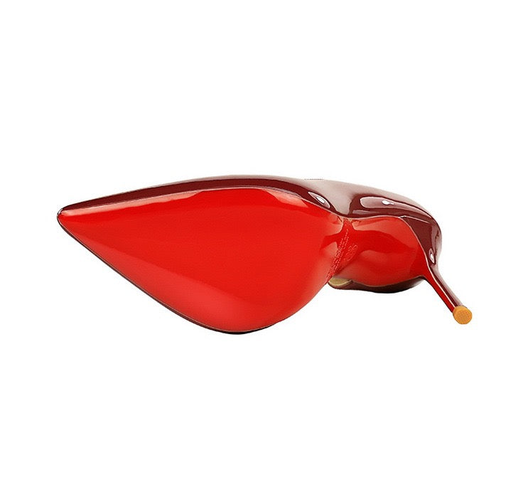 Valentina burgundy red outsole view
