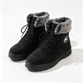 Aspen faux-fur-lined lace-up snow ankle boots in black, product view