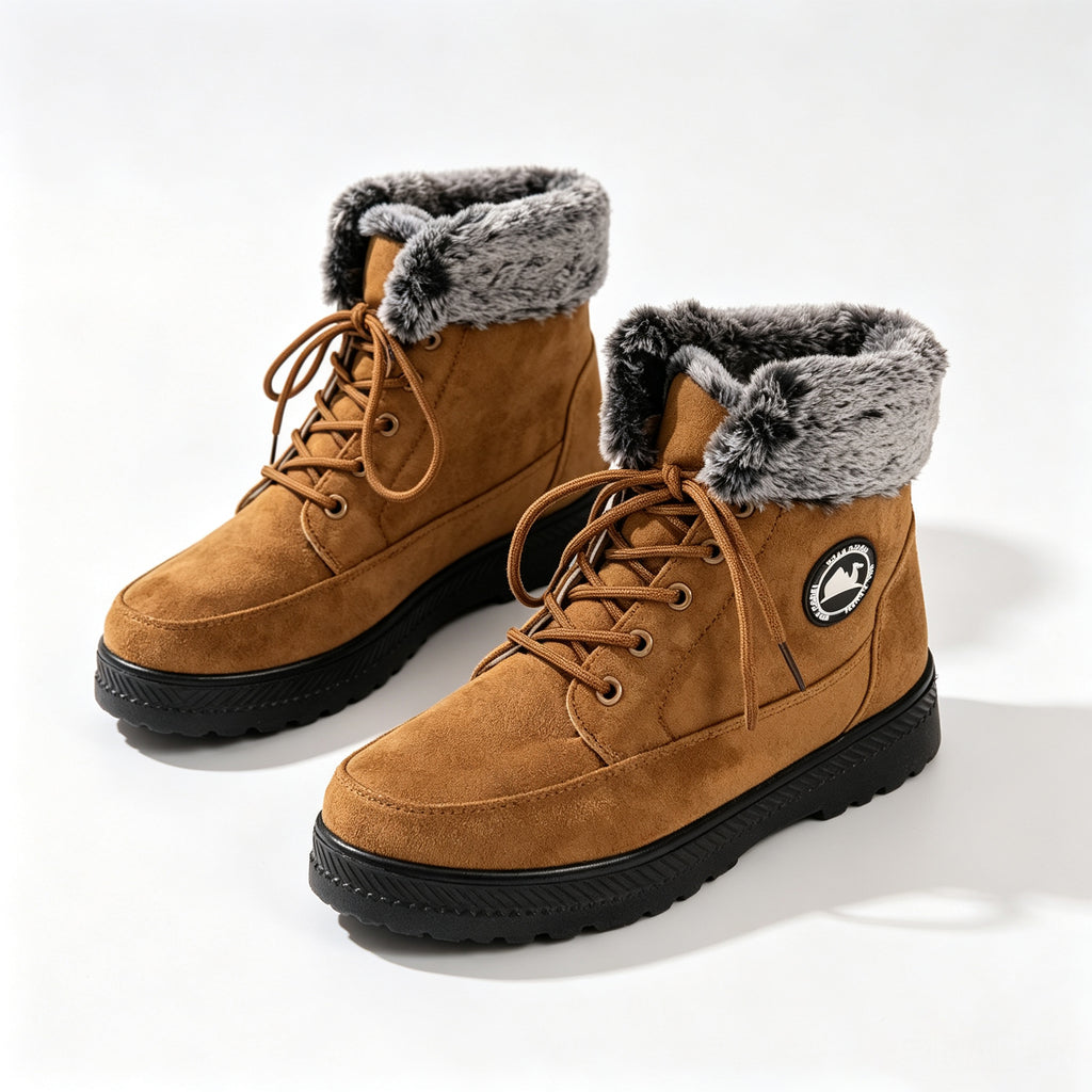 Aspen faux-fur-lined lace-up snow ankle boots in ginger, product view