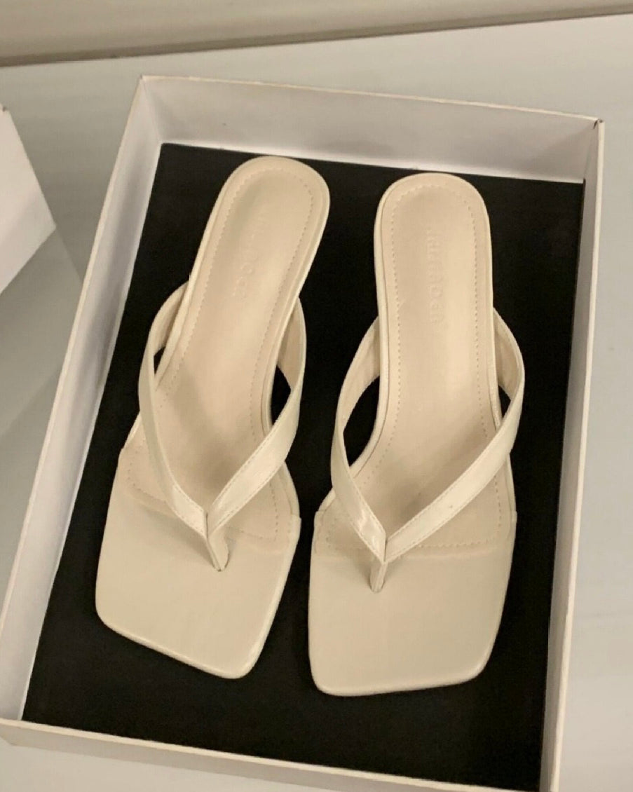 Apricot Camille square-toe kitten heel sandals