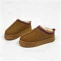 Hazel brown fleece-lined platform clogs, pair view