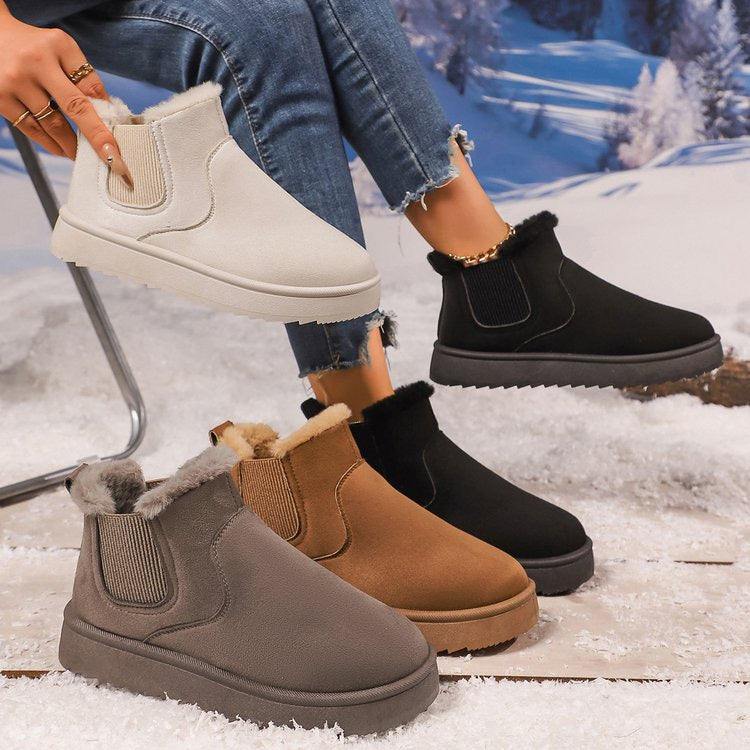 Women’s faux-fur-lined elastic-gusset snow ankle boots color collection