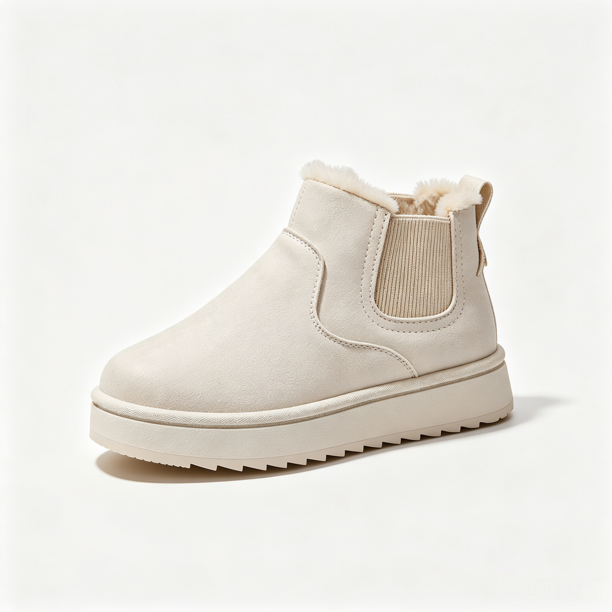 Off White faux-fur-lined elastic-gusset snow ankle boots