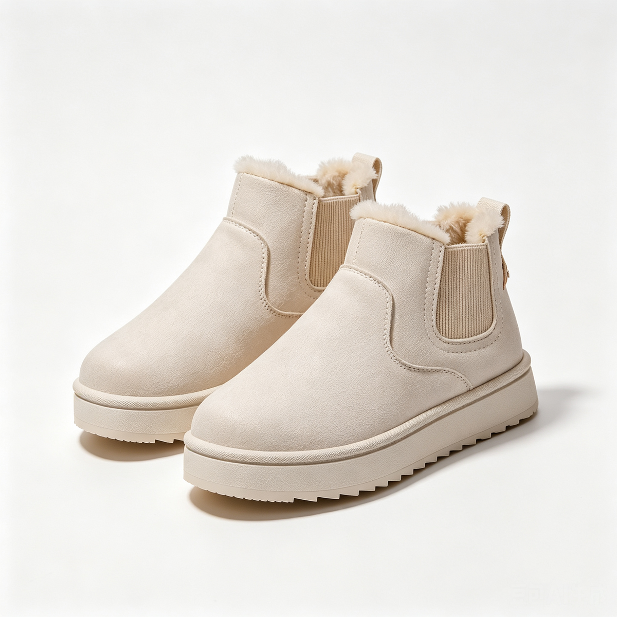 Off White faux-fur-lined elastic-gusset snow ankle boots