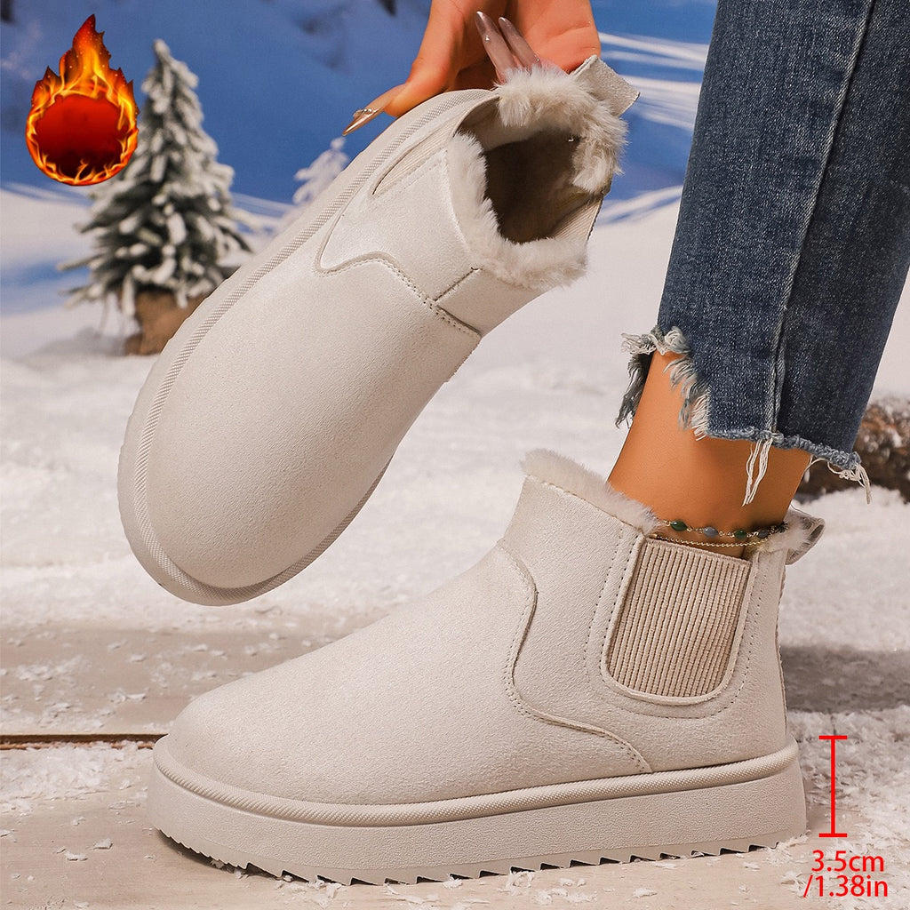 Off White faux-fur-lined elastic-gusset snow ankle boots