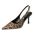 Leona Leopard Slingback Heels on a white background