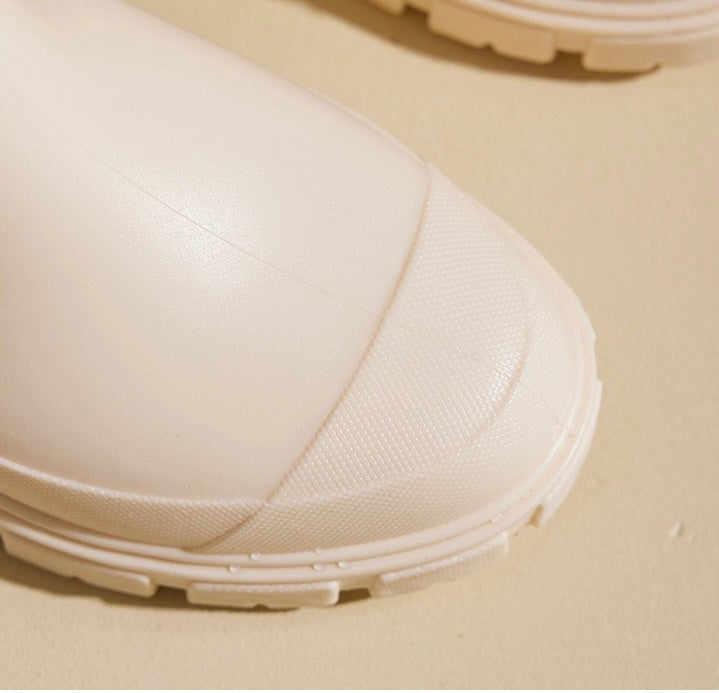 Mira Mid-Calf Rain Boots round-toe detail
