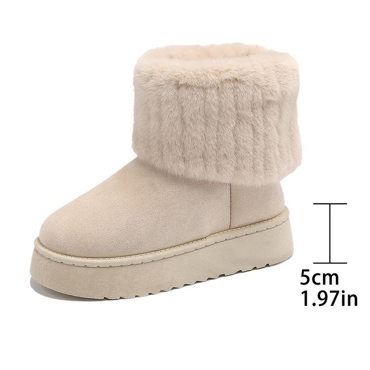 Noelle Faux-Fur Platform Snow Boots, approximately 5 cm platform