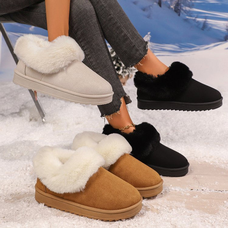 Women’s faux-fur-trimmed slip-on snow boots color collection
