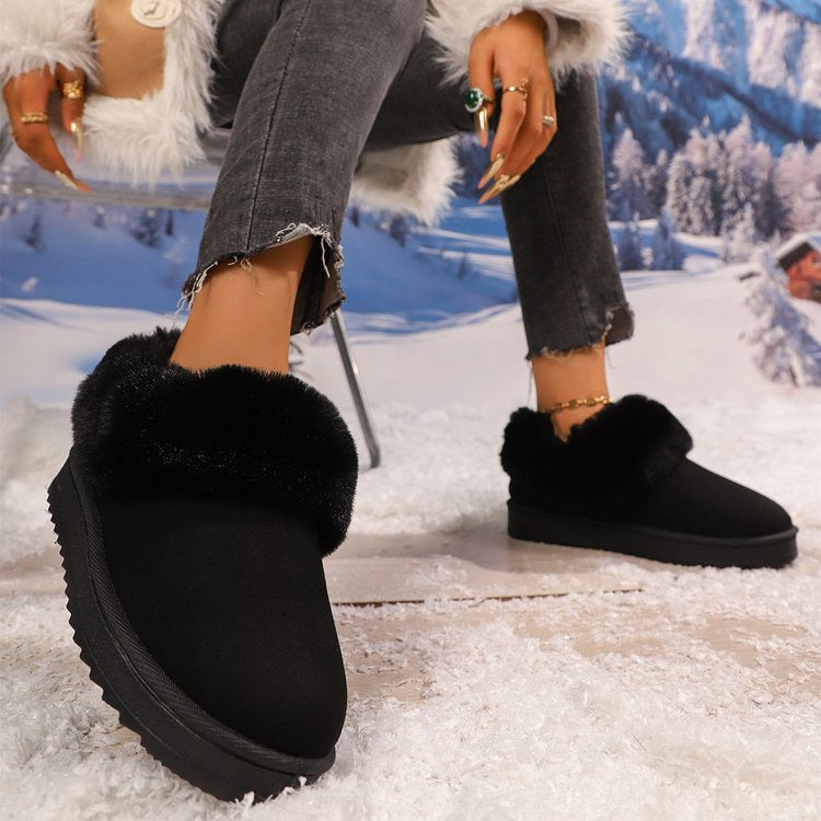 Women’s faux-fur-trimmed slip-on snow boots lifestyle view