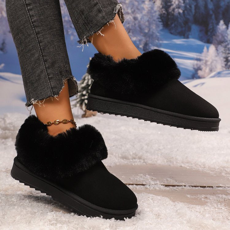 Women’s faux-fur-trimmed slip-on snow boots lifestyle view