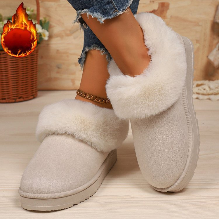 Off White faux-fur-trimmed slip-on snow boots lifestyle view