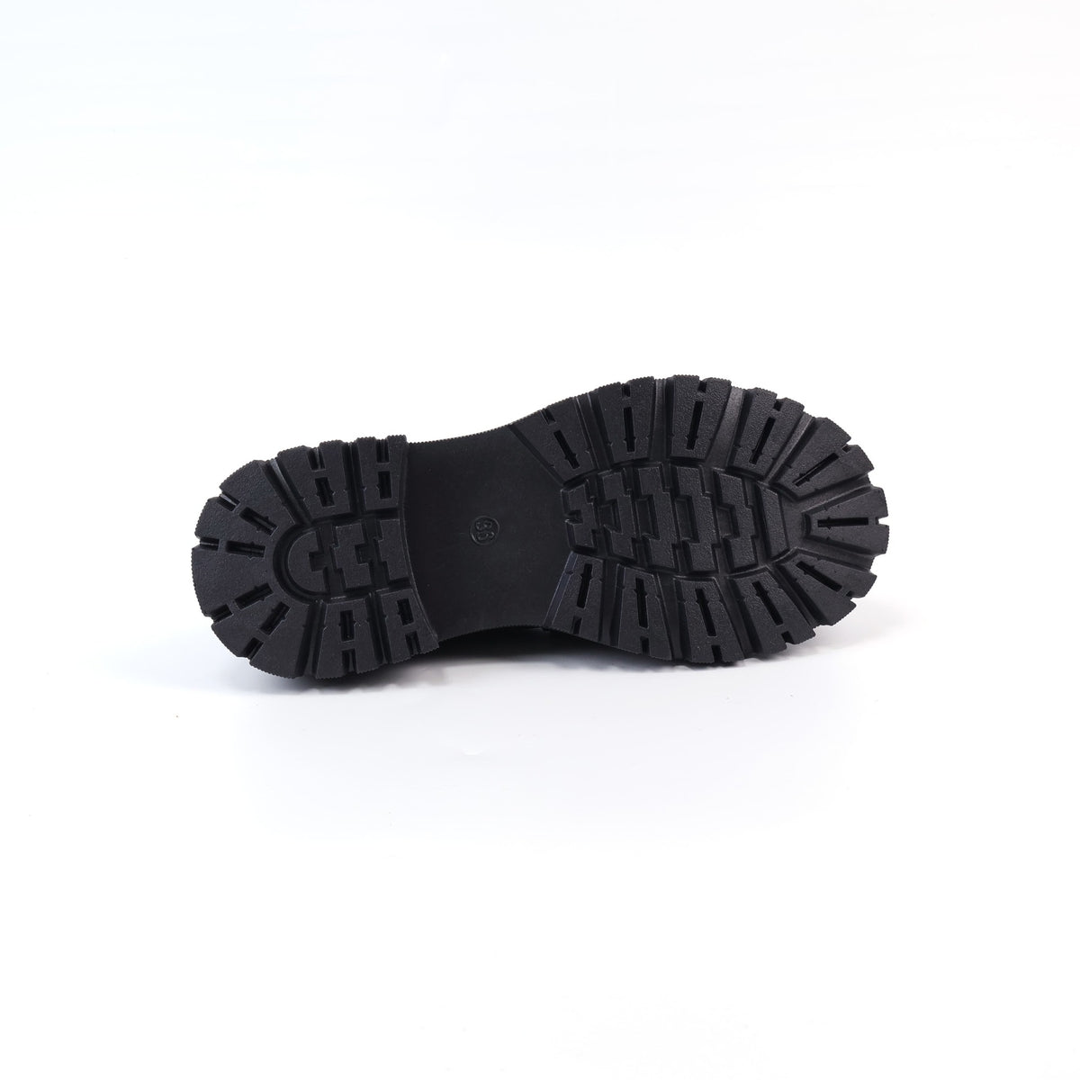 Black leopard-print bow platform loafer outsole