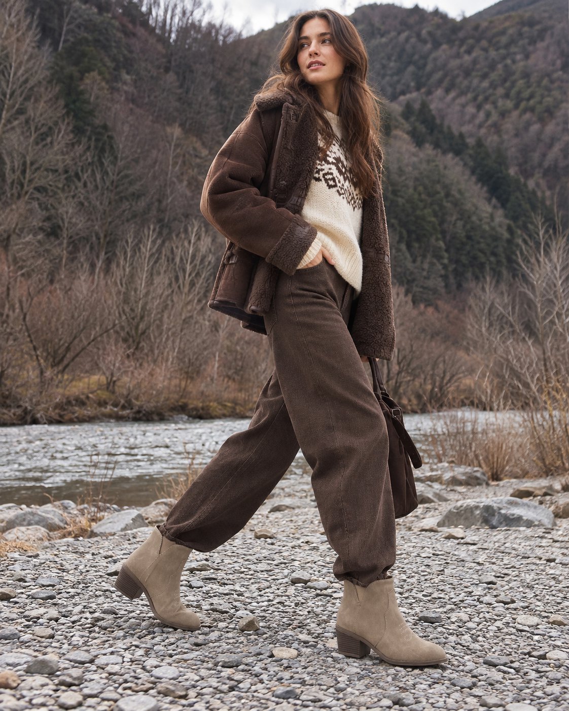 Willa khaki Western ankle boots styled with an outfit